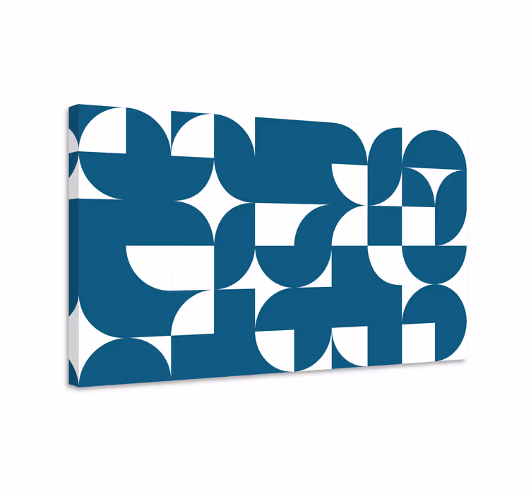 Modrý a bílý vzor geometrické obraz - TenStickers