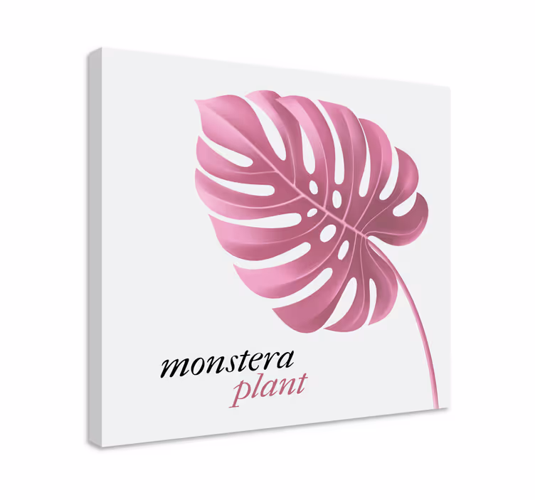 Růžový minimalistický styl monstera nabídky obraz umění - TenStickers