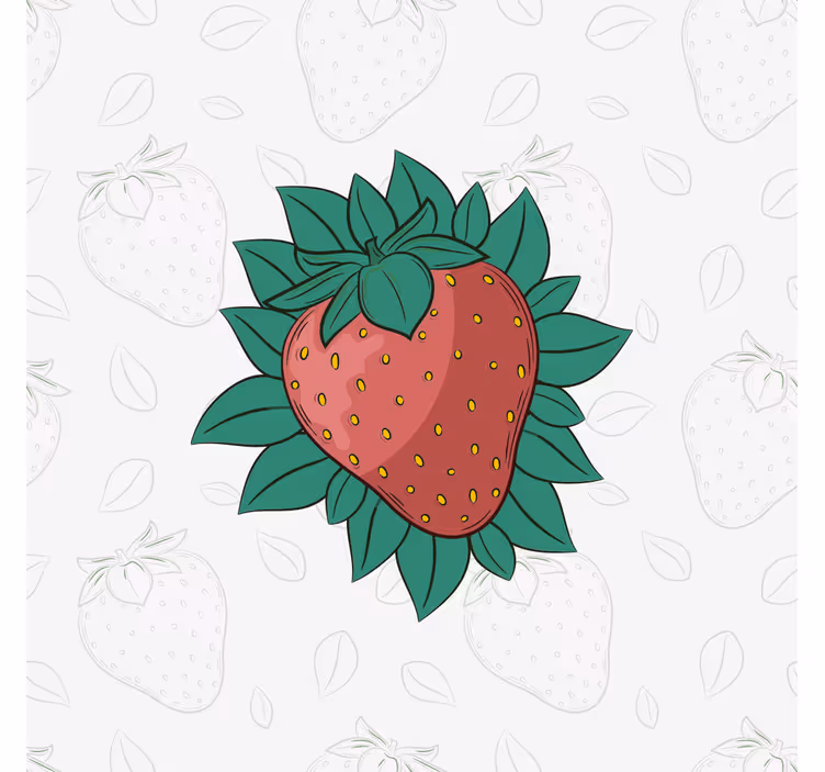 Světlé šťavnaté jahody zelené listy obraz - TenStickers