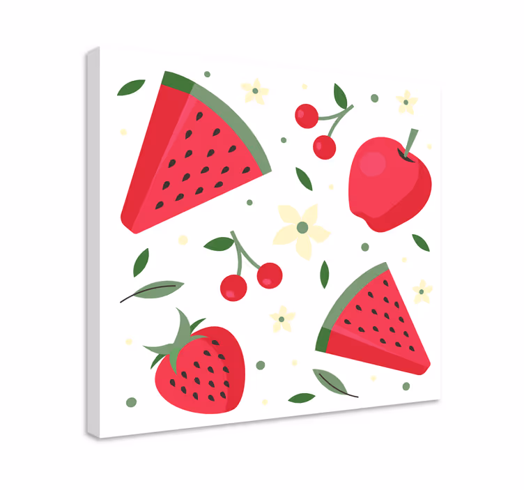 červený vzor ovocného plátna - TenStickers
