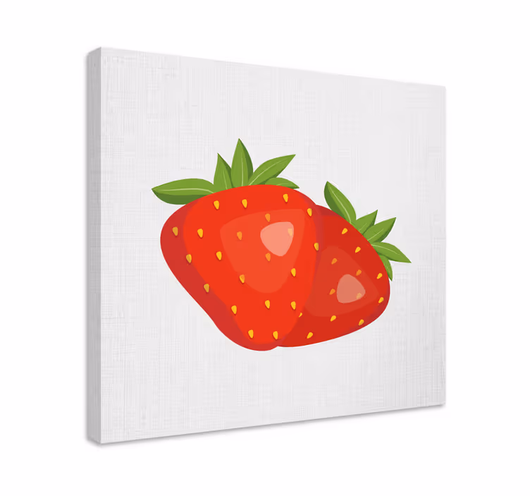 Jahodový vzor na plátně světlé pozadí - TenStickers