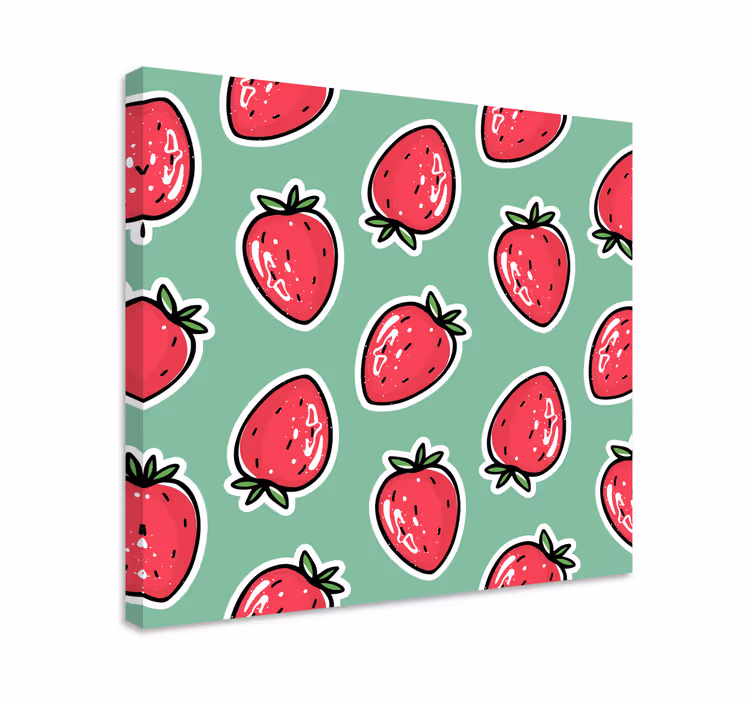 Barevné jahodové zelené obraz s ovocem - TenStickers