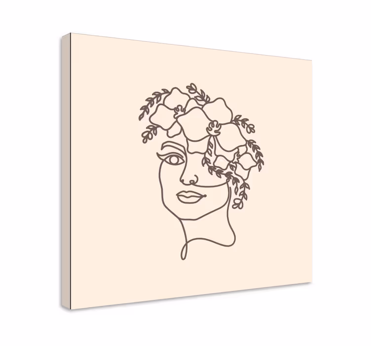 Silueta minimalistické roztomilá žena květ obraz - TenStickers