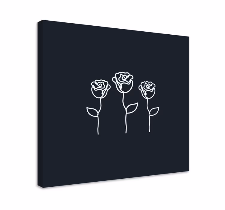 Obraza květin a rostlin tři stylizované růže - TenStickers