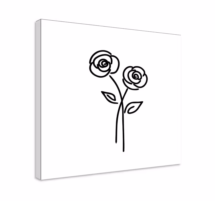 Pár růží minimalistický design květinové obraz - TenStickers