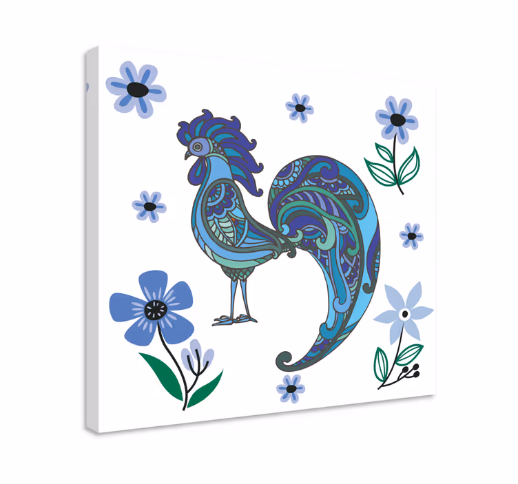 Obraza zvířat barevná soška kohouta - TenStickers
