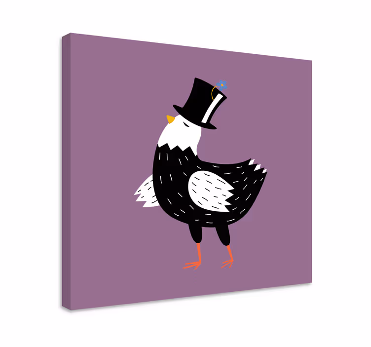 Obraz ptáka v elegantním klobouku - TenStickers