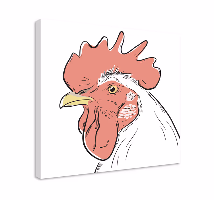 Bílé kuřecí portrét pták obraz umění - TenStickers