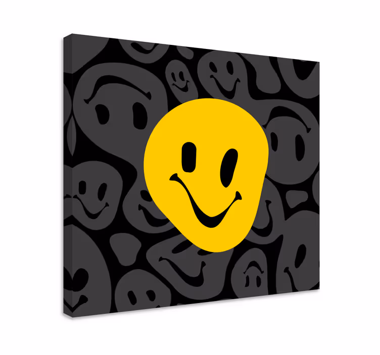 Obraz na plátně Žlutý smajlík - TenStickers