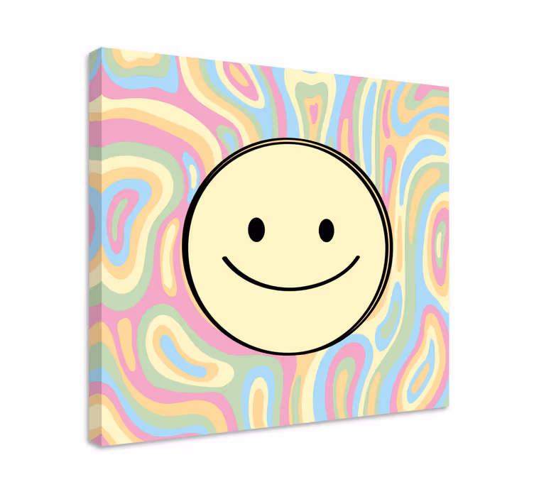 Obraz na plátně barevná kravata smiley face - TenStickers