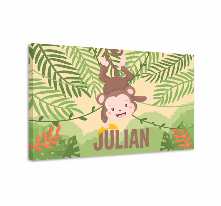 Obraza dinosaurů zábava s opicemi na zavěšení - TenStickers