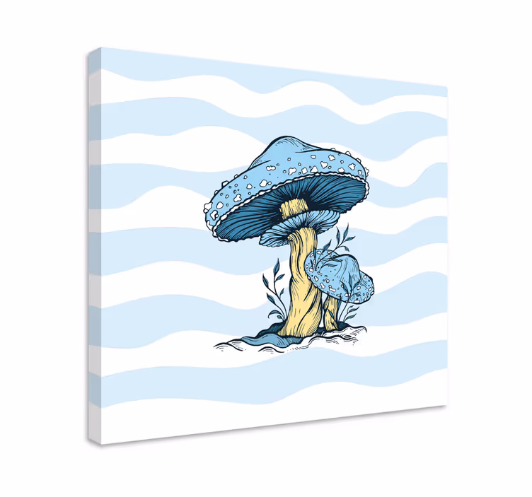 Modrá houba ilustrace kuchyně nástěnný tisk - TenStickers