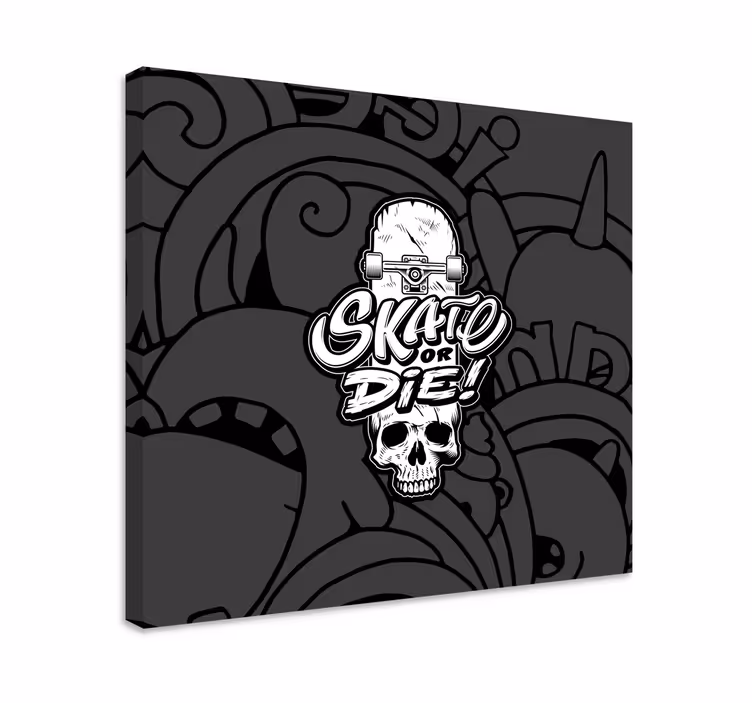 Obraza sport design lebky na skateboardu - TenStickers