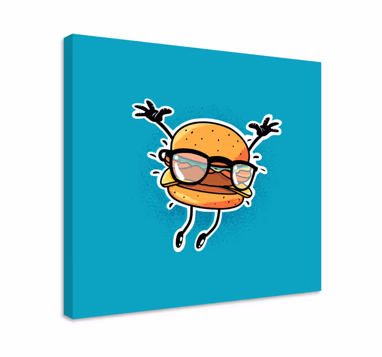 Textový obraz Šťastný burgerový charakter - TenStickers