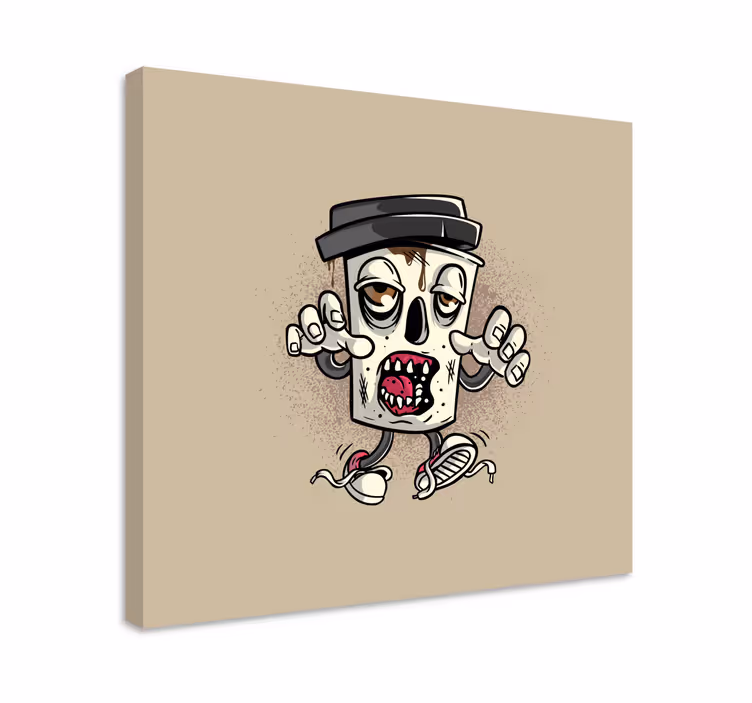 Káva zombie graffiti charakter moderní obraz - TenStickers