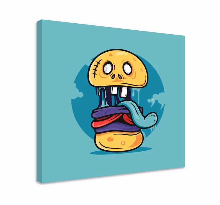 Zombie burger kreslený moderní obraz - TenStickers