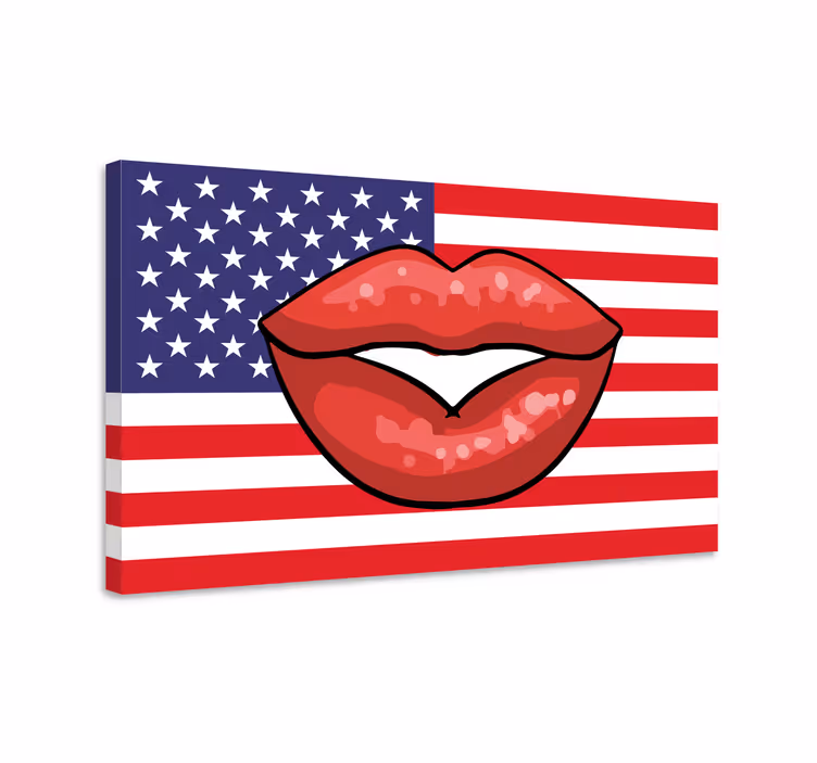 Americká vlajka a rty pop art moderní obraz - TenStickers