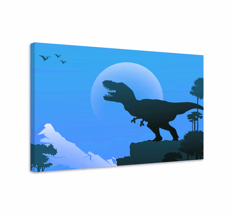 Obraz na plátně rozzlobený t-rex řvoucí dinosaurus - TenStickers
