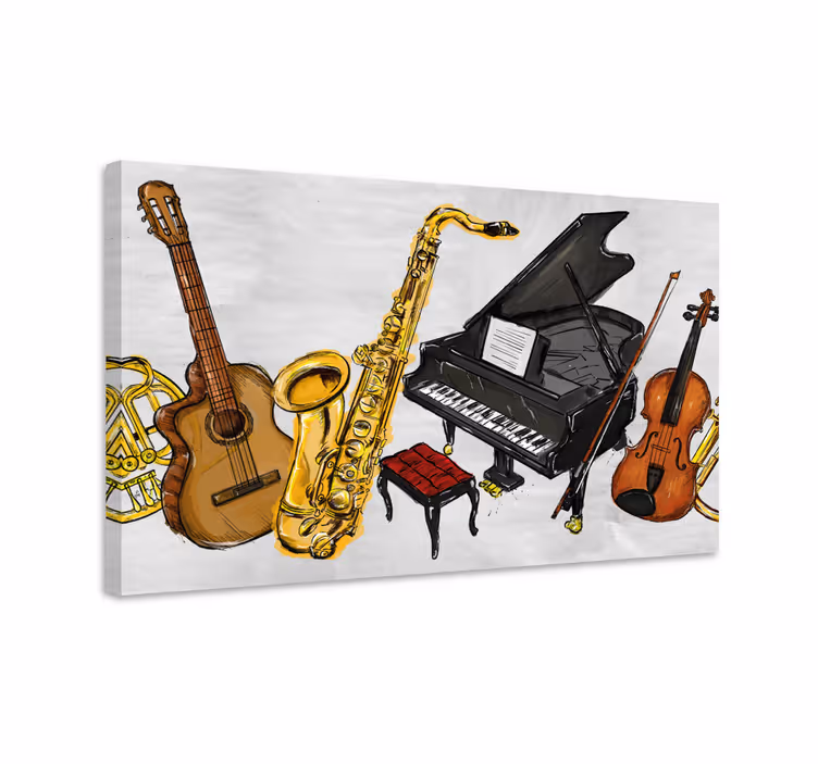 Malba hudebních nástrojů na obraz - TenStickers