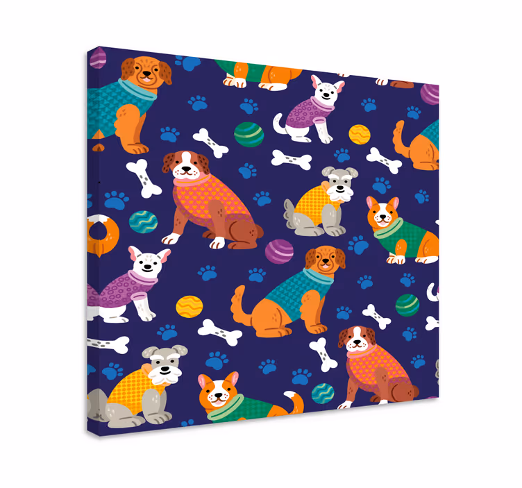 úžasné barevné pozadí psí obraz - TenStickers