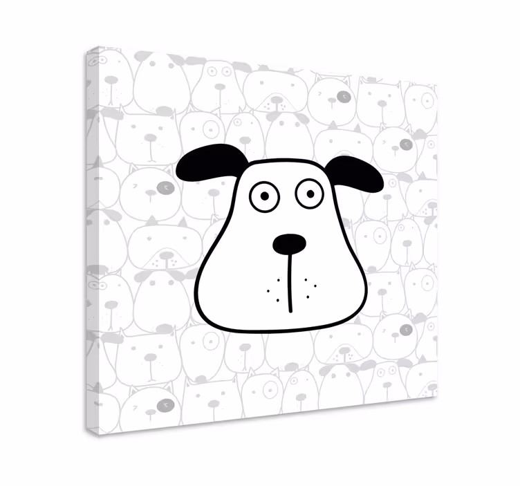 úžasné ručně kreslené obrazy na plátně se vzorem psa - TenStickers