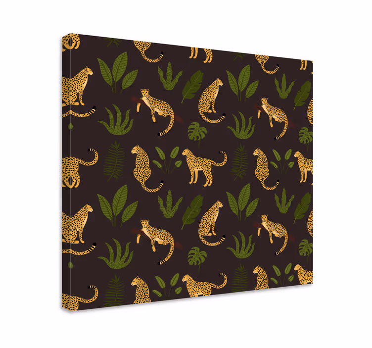 Obraz psa a leopardů s listy - TenStickers