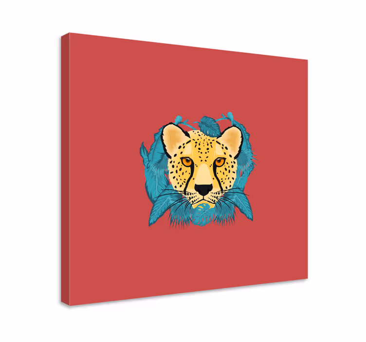 Obraza zvířat gepard s listím - TenStickers