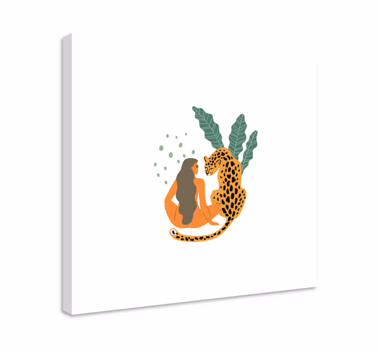 Módní ženy a leopardí obrazy na plátně - TenStickers