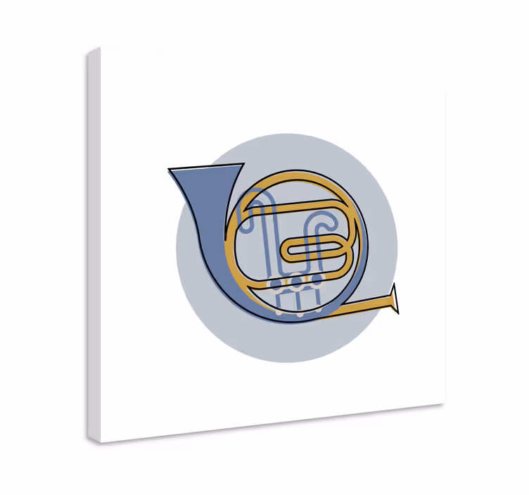 Obrazová hudba silueta francouzského rohu - TenStickers