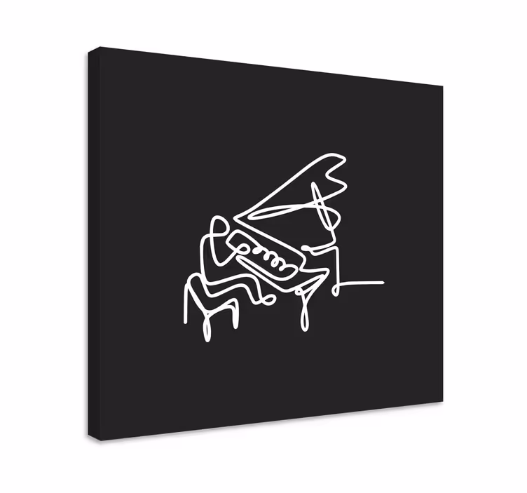 Pianista line art design hudba obraz umění - TenStickers