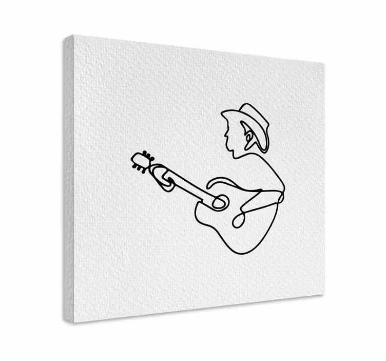 černé kytarista minimalistické hudební obraz - TenStickers