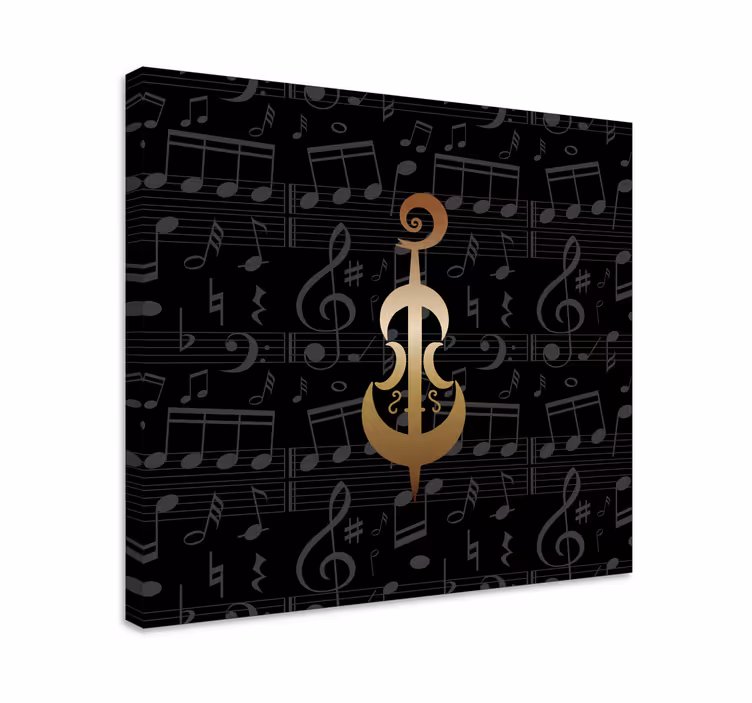 Zlaté cello silueta hudební obraz - TenStickers