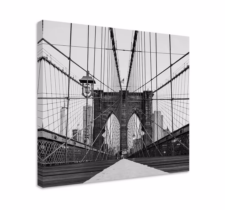 černobílý brooklynský most 3d tisk na obraz - TenStickers