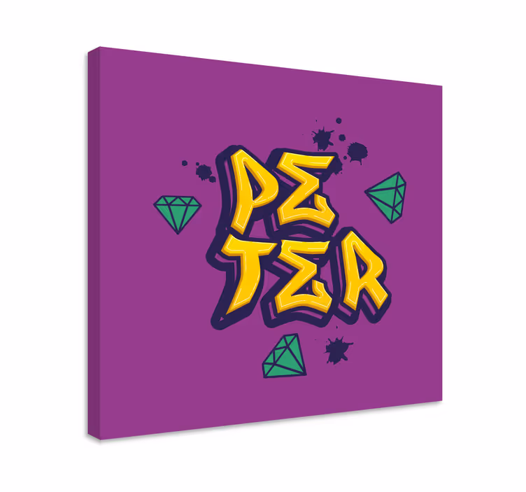 Zelené diamanty graffiti personalizované obraz - TenStickers