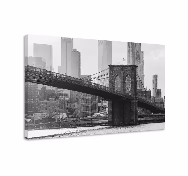 černobílé obrazy na plátně města brooklyn - TenStickers