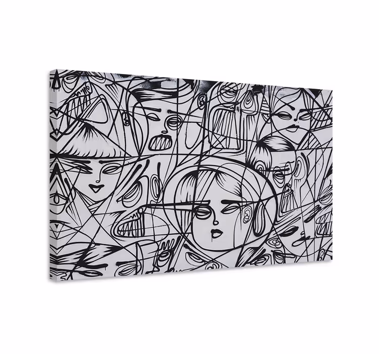 Abstraktní obraza design tváří - TenStickers