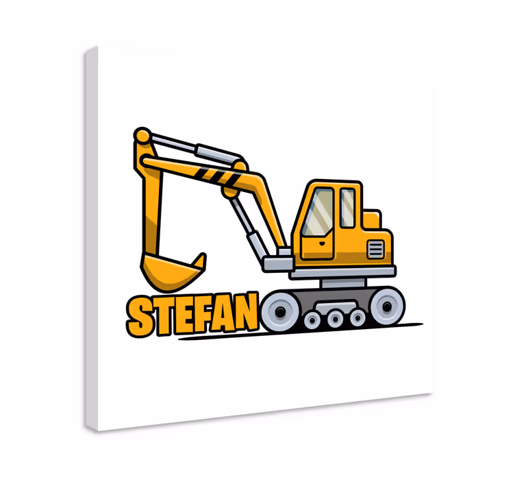žluté kreslené rypadlo přizpůsobené obraz - TenStickers
