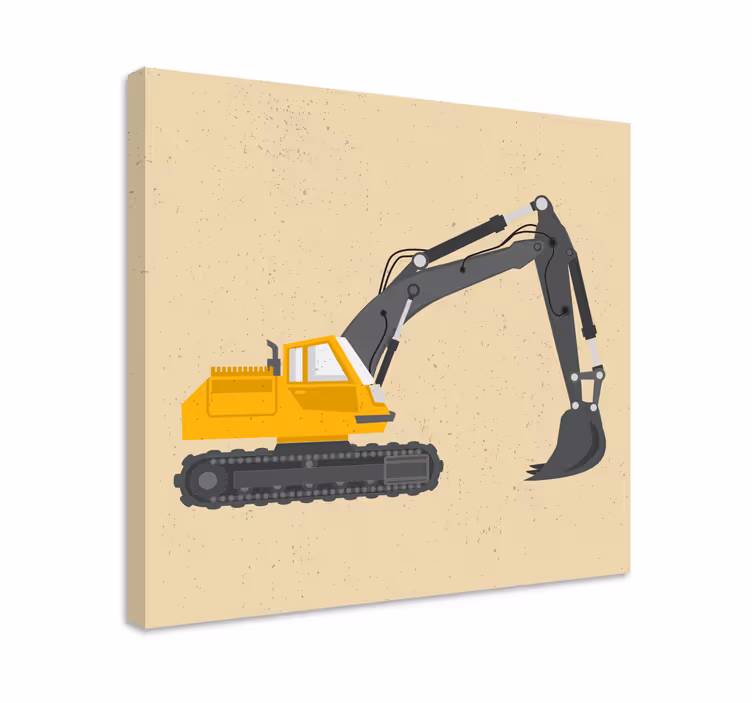 žluté rypadlo kreslící školkové obraz - TenStickers