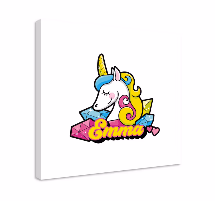 Krásné diamantové jednorožec personalizované obraz - TenStickers