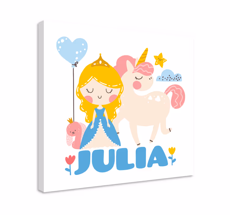 Obraza děti princezna s jednorožcem - TenStickers