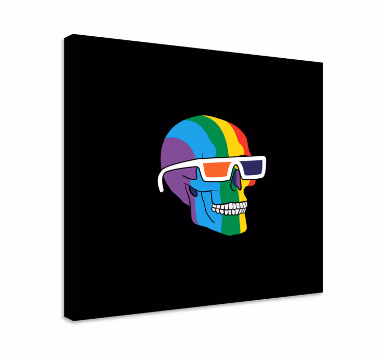 Obraza s ovocem duhové lebky brýle - TenStickers