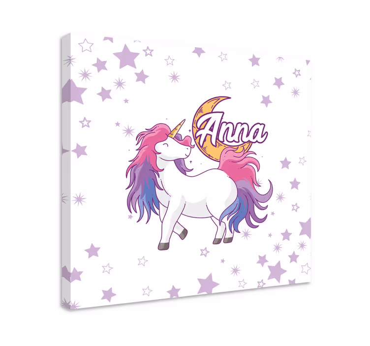 Personalizované obraz jednorožec a měsíc - TenStickers