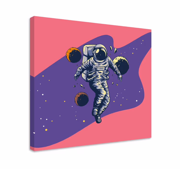 Plátno s potiskem videohry kosmonaut v kosmu - TenStickers