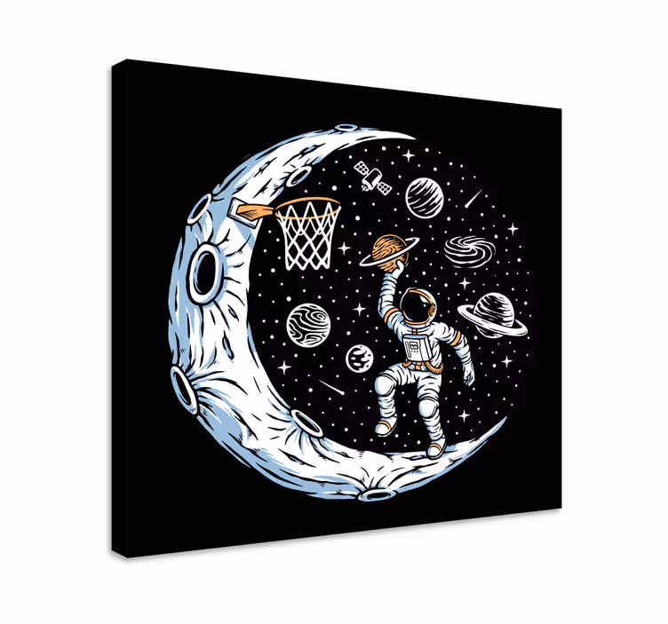 Otisky stěn astronaut hrající basketbal - TenStickers