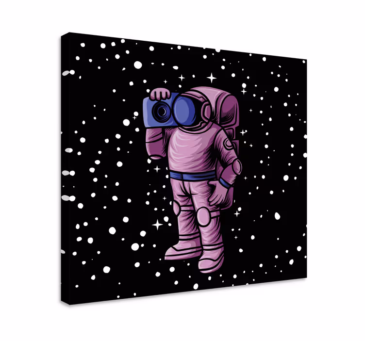 Astronaut zachycující hvězdy Plátno s potiskem videohry - TenStickers