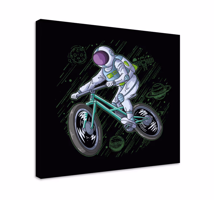 Plátno s potiskem videohry astronaut na bicyklu - TenStickers