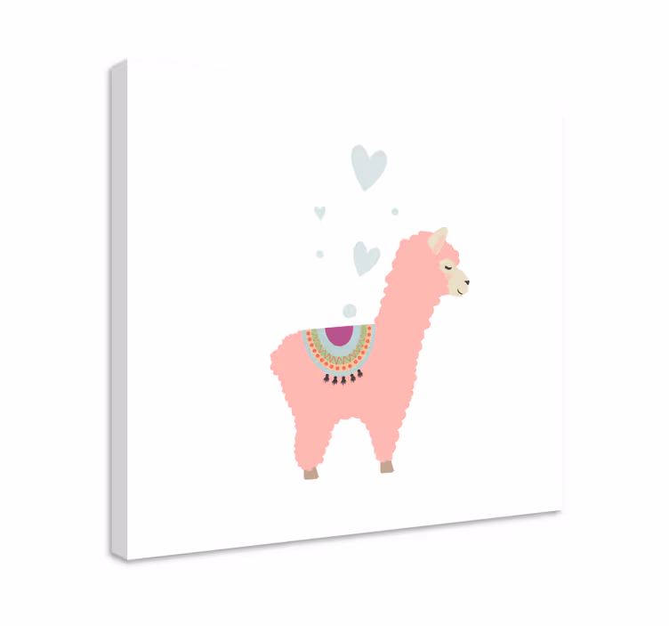 Růžový lama vzor na stěnu obraz - TenStickers