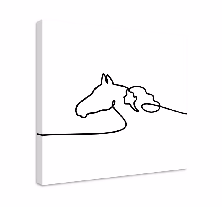 Obrysové obraz koně a dívky - TenStickers