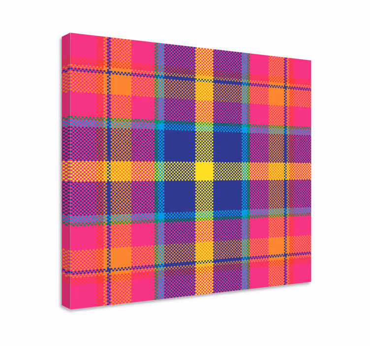 Geometrická obraza barevný kostkovaný vzor - TenStickers