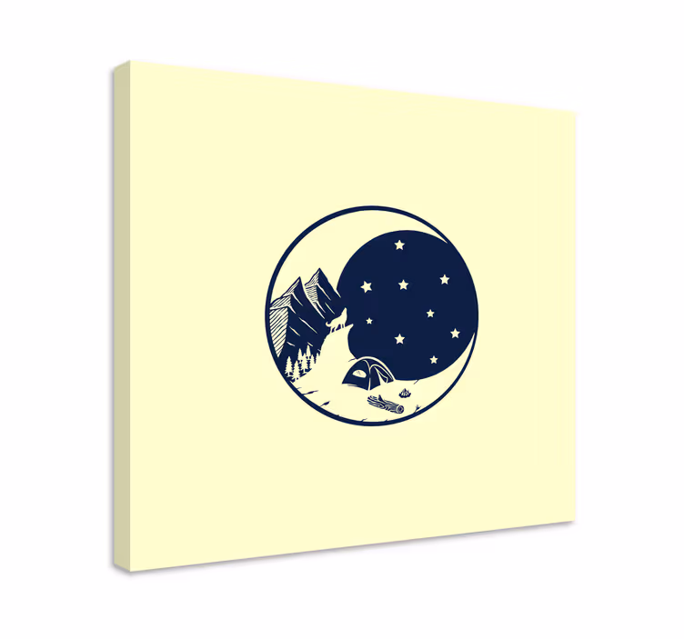 Obraz krajiny kempování pod hvězdami - TenStickers
